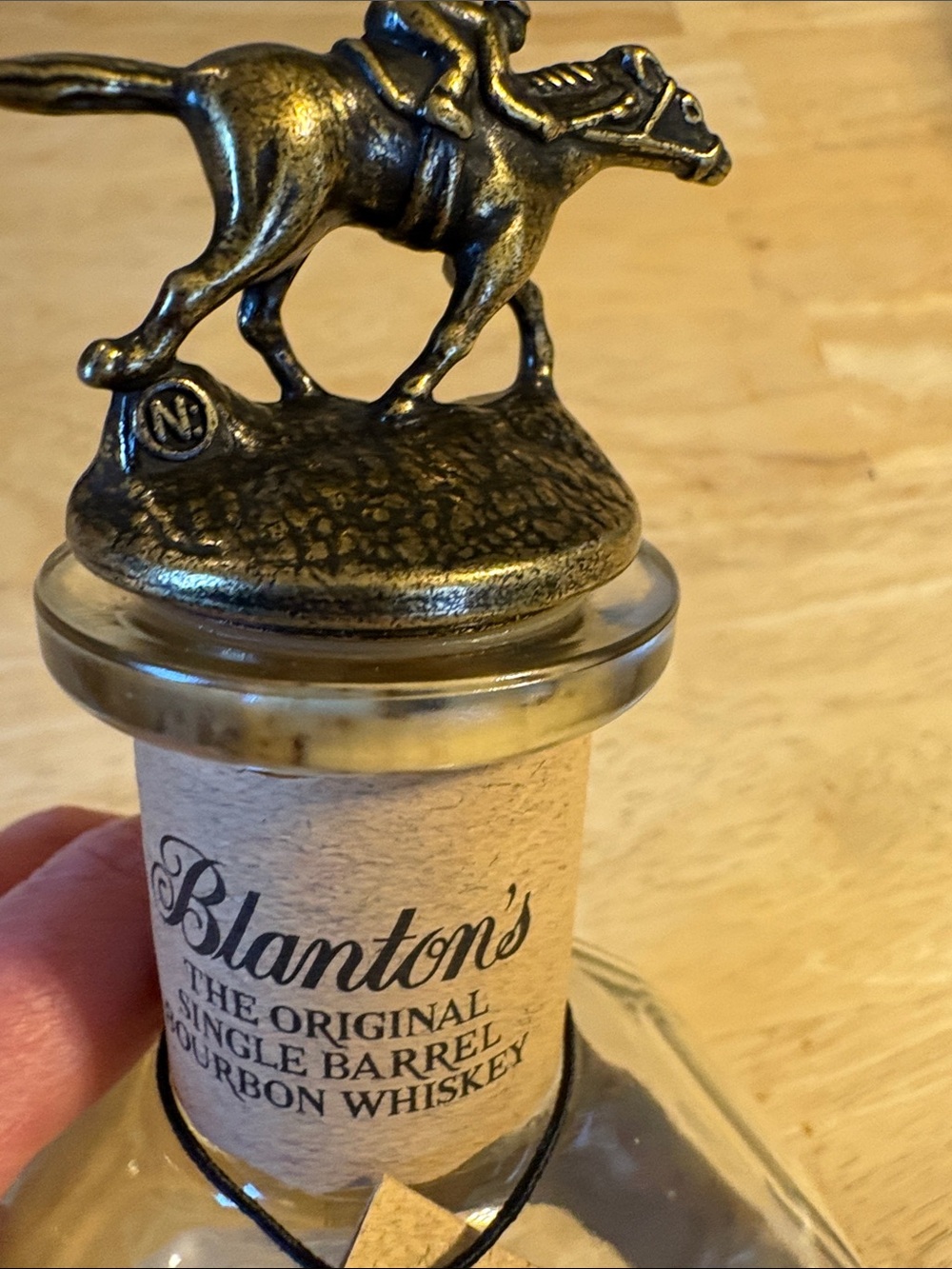 Blantons letter N Gold Horse Bottle Stopper - Antique Bronze Finish